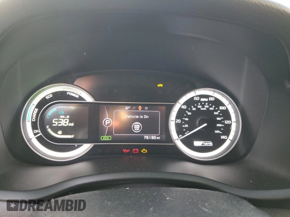 2019 Kia Niro EX with VIN KNDCC3LC9K5275576, listed as a Copart auction lot 88166035 with 76,190 mi miles and Salvage Title. Bid and sale history available at carsss.com. Image 9.