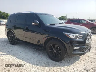 2019 Infiniti QX80 LUXE with VIN JN8AZ2NE2K9230913, listed as a Copart auction lot 57617074 with 95,985 mi miles and Salvage Title. Bid and sale history available at carsss.com. Image 4.