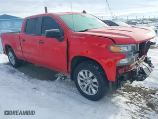 2021 Chevrolet Silverado 1500 Custom with VIN 3GCPYBEK5MG353574, listed as a IAAI auction lot 41403383 with 45,076 mi miles. Bid and sale history available at carsss.com. Image 1.