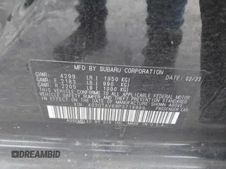 2023 Subaru Impreza Premium с VIN 4S3GTAV69P3714999, выставлен на аукционе IAAI как лот 41971558 с пробегом 31 804 миль миль и . История ставок и продаж доступна на DreamBid. Изображение 9.