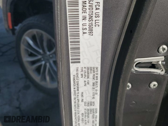 2022 Jeep Wagoneer Series III with VIN 1C4SJVDT5NS150897, listed as a Copart auction lot 61303065 with 80,148 mi miles and Salvage title. Bid and sale history available at DreamBid. Image 13.