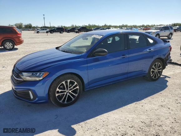 2024 Volkswagen Jetta Sport with VIN 3VWBM7BU0RM075925, listed as a Copart auction lot 48167235 with 20,284 mi miles and Non Repairable. Bid and sale history available at carsss.com. Image 1.