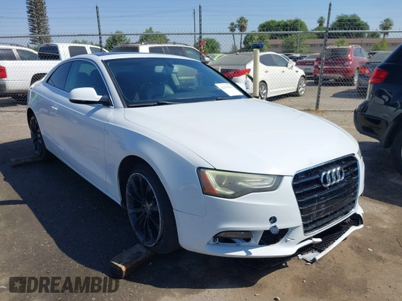 2014 Audi A5 Premium Plus with VIN WAULFAFR0EA039337, listed as a IAAI auction lot 42370262 with 106,097 mi miles and . Bid and sale history available at DreamBid. Image 1.