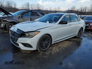 2020 Genesis G80 3.3T Sport with VIN KMTFN4JB1LU329758, listed as a Copart auction lot 82961014 with 102,043 mi miles and Salvage Title. Bid and sale history available at carsss.com. Image 1.