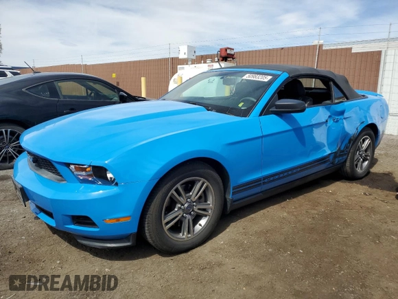 2011 Ford Mustang V6 with VIN 1ZVBP8EM1B5109049, listed as a Copart auction lot 50983205 with 96,485 mi miles and Salvage Title. Bid and sale history available at carsss.com. Image 1.