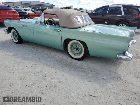 1957 Ford Thunderbird with VIN D7FH182410, listed as a Copart auction lot 77671374 with 319 mi miles and Salvage Title. Bid and sale history available at DreamBid. Image 2.