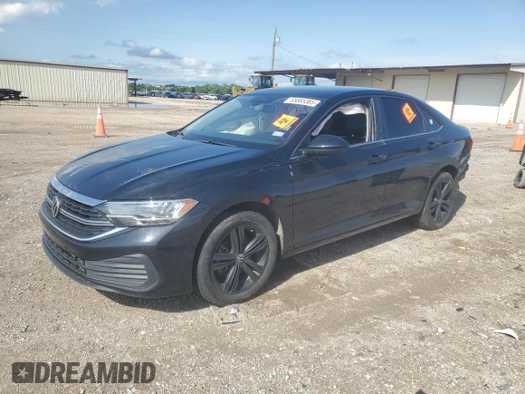 2022 Volkswagen Jetta SE with VIN 3VW7M7BU9NM015612, listed as a Copart auction lot 55885385 with 78,367 mi miles and Salvage title. Bid and sale history available at DreamBid. Image 1.