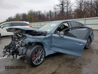2021 Infiniti Q50 Red Sport 400 with VIN JN1FV7DR3MM880772, listed as a Copart auction lot 49271275 with Not Provided miles and Salvage Title. Bid and sale history available at carsss.com. Image 1.