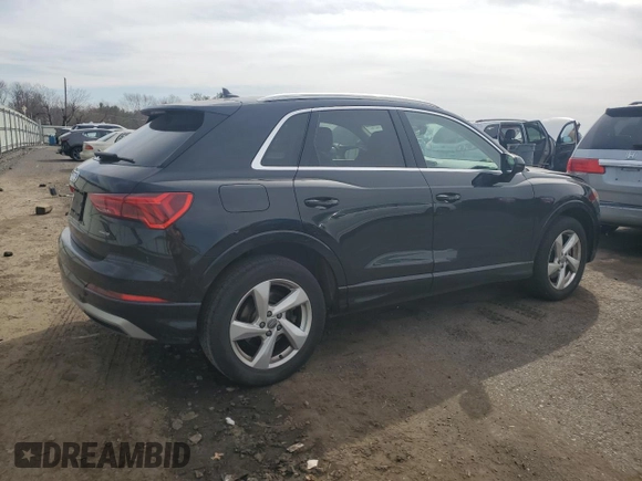 2020 Audi Q3 Premium with VIN WA1AECF35L1035909, listed as a Copart auction lot 49854725 with 78,602 mi miles and Salvage title. Bid and sale history available at DreamBid. Image 3.