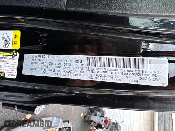 2018 Jeep Wrangler Unlimited Sport with VIN 1C4HJXDG8JW166409, listed as a Copart auction lot 71764992 with 33,521 mi miles and . Bid and sale history available at DreamBid. Image 10.