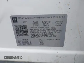 2021 Chevrolet Equinox LT with VIN 3GNAXUEV0MS136453, listed as a IAAI auction lot 42231627 with 139,111 mi miles and . Bid and sale history available at DreamBid. Image 9.