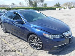 2015 Acura TLX V6 with VIN 19UUB2F31FA009514, listed as a IAAI auction lot 41881286 with 115,735 mi miles. Bid and sale history available at carsss.com. Image 1.