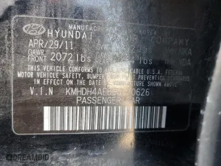 2011 Hyundai Elantra Ltd with VIN KMHDH4AE8BU170626, listed as a Copart auction lot 45958765 with 173,423 mi miles and Salvage Title. Bid and sale history available at carsss.com. Image 12.