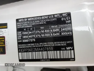 2021 Mercedes-Benz GLS with VIN 4JGFF5KE2MA407859, listed as a Copart auction lot 55323765 with 49,045 mi miles and Salvage Title. Bid and sale history available at carsss.com. Image 13.