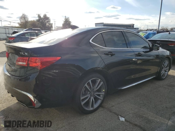 2019 Acura TLX Advance with VIN 19UUB2F89KA006687, listed as a Copart auction lot 82610554 with 41,345 mi miles and Salvage title. Bid and sale history available at DreamBid. Image 3.
