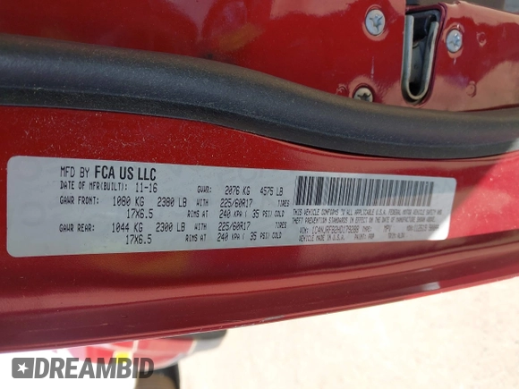 2017 Jeep Patriot High Altitude with VIN 1C4NJRFB2HD179288, listed as a IAAI auction lot 42185295 with 185,854 mi miles. Bid and sale history available at carsss.com. Image 9.