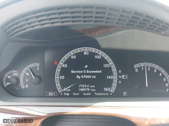 2013 Mercedes-Benz S-Class S 550 with VIN WDDNG9EBXDA524889, listed as a IAAI auction lot 41839932 with 188,979 mi miles. Bid and sale history available at carsss.com. Image 7.