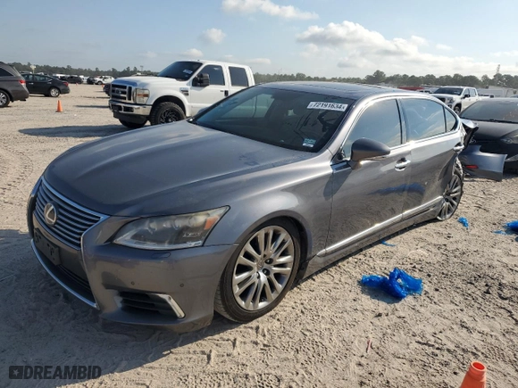 2013 Lexus LS 460 L with VIN JTHGL5EF3D5048664, listed as a Copart auction lot 72191634 with 143,103 mi miles and Salvage Title. Bid and sale history available at carsss.com. Image 1.
