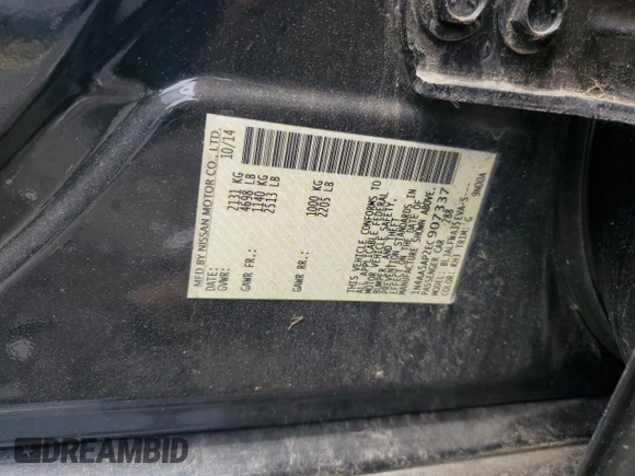 2014 Nissan Maxima S with VIN 1N4AA5AP2EC907337, listed as a Copart auction lot 63663415 with 52,260 mi miles and Salvage title. Bid and sale history available at DreamBid. Image 13.