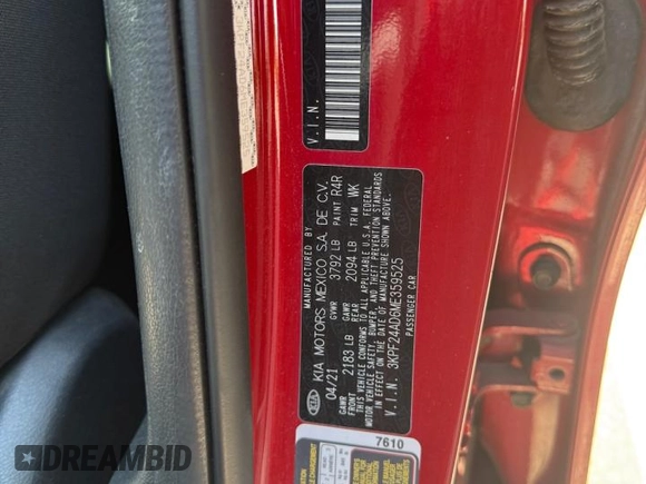 2021 Kia Forte LXS z VIN 3KPF24AD6ME359525, wystawiony jako Copart lot #61786145 z przebiegiem 86 508 mil mil oraz Szkoda całkowita • Salvage title. Historia ofert i sprzedaży dostępna na DreamBid. Obrazek 10.