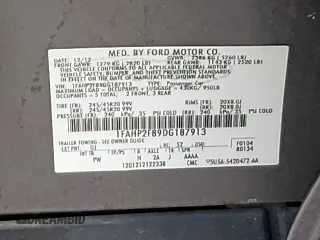 2013 Ford Taurus Limited z VIN 1FAHP2F89DG187913, wystawiony jako Copart lot #57096865 z przebiegiem 93 575 mil mil oraz Szkoda całkowita • Salvage title. Historia ofert i sprzedaży dostępna na DreamBid. Obrazek 12.