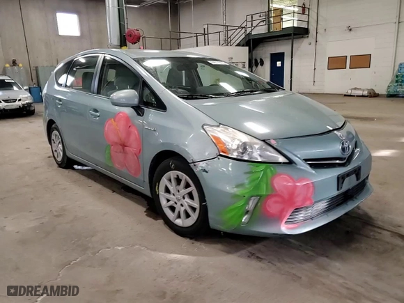 2014 Toyota Prius v Two with VIN JTDZN3EU6EJ004285, listed as a Copart auction lot 44011955 with 0 mi miles and Salvage Title. Bid and sale history available at carsss.com. Image 11.