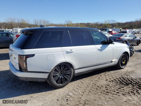 2020 Land Rover Range Rover with VIN SALGS5SE1LA579733, listed as a Copart auction lot 80755964 with 54,848 mi miles and Salvage Title. Bid and sale history available at carsss.com. Image 3.