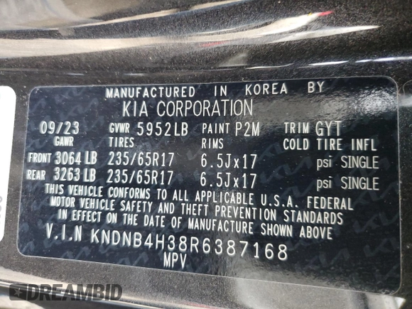 2024 Kia Carnival LX with VIN KNDNB4H38R6387168, listed as a Copart auction lot 84255354 with 7,884 mi miles and Salvage Title. Bid and sale history available at carsss.com. Image 16.