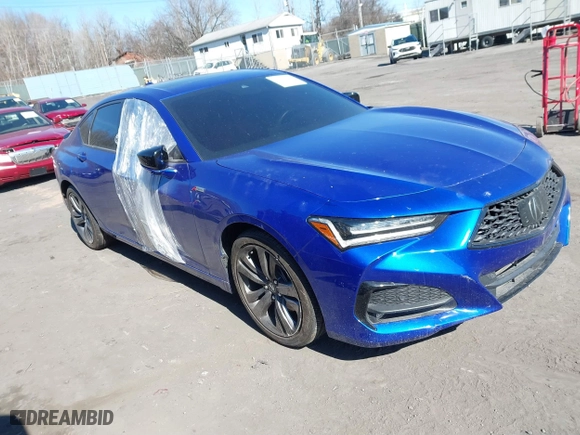 2022 Acura TLX w/A-Spec Package with VIN 19UUB5F54NA005992, listed as a IAAI auction lot 41709228 with 22,134 mi miles. Bid and sale history available at carsss.com. Image 1.