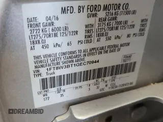 2016 Ford F-350 Platinum z VIN 1FT8W3BT1GEC70944, wystawiony jako Copart lot #41298774 z przebiegiem 129 636 mil mil oraz Szkoda całkowita • Salvage title. Historia ofert i sprzedaży dostępna na DreamBid. Obrazek 12.