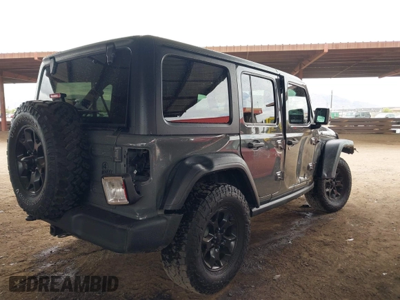 2020 Jeep Wrangler Unlimited Black and Tan с VIN 1C4HJXDG3LW266615, выставлен на аукционе IAAI как лот 42207899 с пробегом 55 291 миль миль и . История ставок и продаж доступна на DreamBid. Изображение 4.