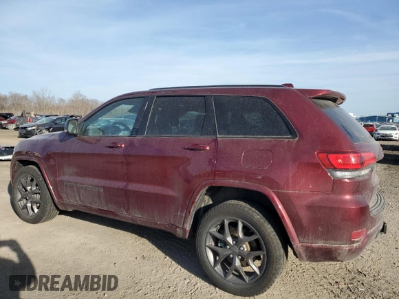 2021 Jeep Grand Cherokee 80th Anniversary with VIN 1C4RJFBG2MC842702, listed as a Copart auction lot 48714935 with 48,032 mi miles and Salvage Title. Bid and sale history available at carsss.com. Image 2.