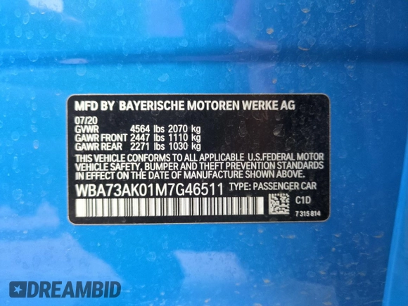 2021 BMW 2 Series 228i xDrive z VIN WBA73AK01M7G46511, wystawiony jako Copart lot #51533965 z przebiegiem 22 012 mil mil oraz Szkoda całkowita • Salvage title. Historia ofert i sprzedaży dostępna na DreamBid. Obrazek 13.