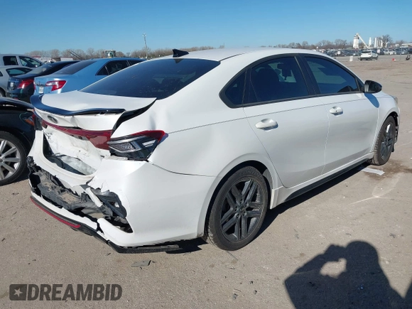 2021 Kia Forte GT-Line with VIN 3KPF34AD5ME418903, listed as a IAAI auction lot 41157364 with 55,651 mi miles. Bid and sale history available at carsss.com. Image 4.