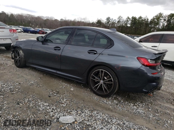 2021 BMW 3 Series 330i with VIN 3MW5R1J0XM8B57091, listed as a Copart auction lot 47584795 with 51,205 mi miles and Salvage Title. Bid and sale history available at carsss.com. Image 2.