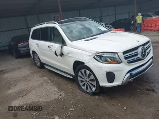 2019 Mercedes-Benz GLS 450 with VIN 4JGDF6EE6KB219197, listed as a IAAI auction lot 42335344 with 82,159 mi miles and . Bid and sale history available at DreamBid. Image 1.