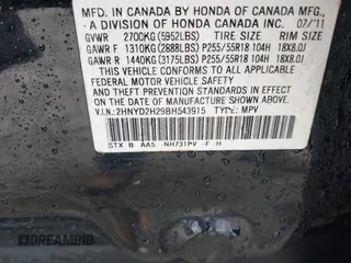 2011 Acura MDX with VIN 2HNYD2H29BH543915, listed as a IAAI auction lot 42455280 with 142,247 mi miles and . Bid and sale history available at DreamBid. Image 9.