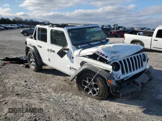 2021 Jeep Wrangler Unlimited Rubicon with VIN 1C4HJXFN6MW685250, listed as a Copart auction lot 48912085 with 48,049 mi miles and Salvage Title. Bid and sale history available at DreamBid. Image 4.