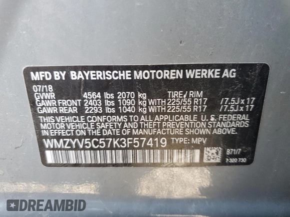 2019 MINI Countryman Cooper with VIN WMZYV5C57K3F57419, listed as a Copart auction lot 38755424 with 84,581 mi miles and Salvage Title. Bid and sale history available at carsss.com. Image 14.