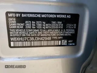 2018 BMW X1 sDrive28i with VIN WBXHU7C38J3H42948, listed as a Copart auction lot 52061793 with 26,991 mi miles. Bid and sale history available at carsss.com. Image 13.