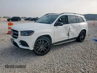 2022 Mercedes-Benz GLS 450 with VIN 4JGFF5KE6NA739823, listed as a Copart auction lot 57478395 with 35,664 mi miles and Salvage title. Bid and sale history available at DreamBid. Image 1.