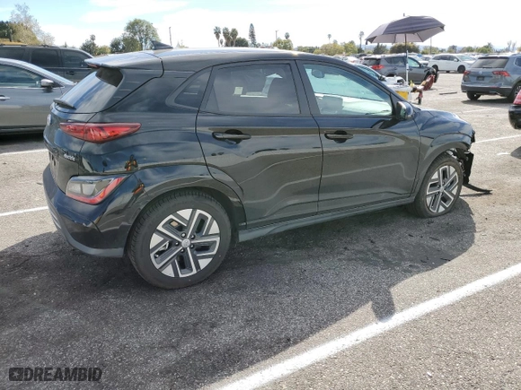 2023 Hyundai Kona Electric SE with VIN KM8K23AG3PU166172, listed as a Copart auction lot 43836833 with 5,169 mi miles. Bid and sale history available at carsss.com. Image 3.