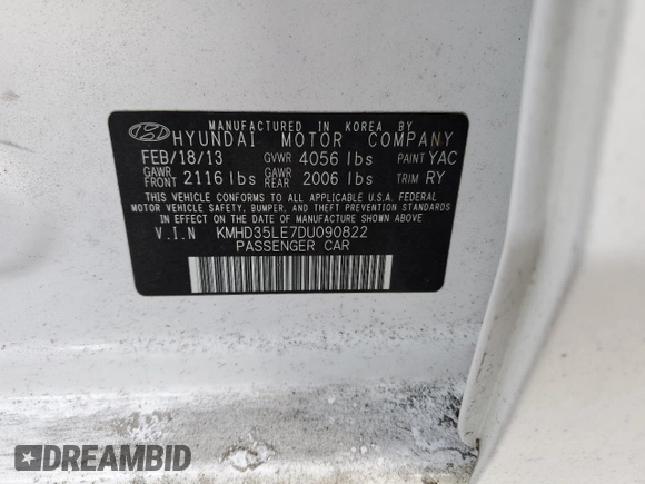 2013 Hyundai Elantra GT with VIN KMHD35LE7DU090822, listed as a Copart auction lot 76502934 with 171,602 mi miles and Salvage Title. Bid and sale history available at carsss.com. Image 14.