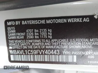 2015 BMW X1 xDrive28i with VIN WBAVL1C59FVY40443, listed as a IAAI auction lot 41777176 with 91,560 mi miles. Bid and sale history available at carsss.com. Image 9.