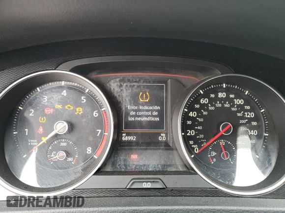 2015 Volkswagen Golf GTI SE with VIN 3VW5T7AUXFM001165, listed as a Copart auction lot 45102095 with 68,992 mi miles and Salvage Title. Bid and sale history available at carsss.com. Image 9.