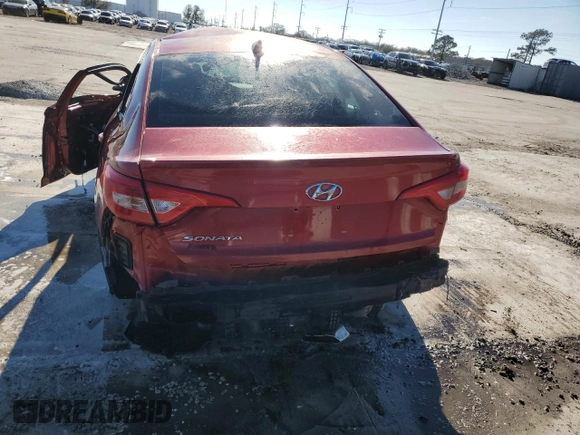2017 Hyundai Sonata SE with VIN 5NPE24AF9HH481147, listed as a Copart auction lot 45324455 with Not Provided miles and Non Repairable. Bid and sale history available at carsss.com. Image 6.