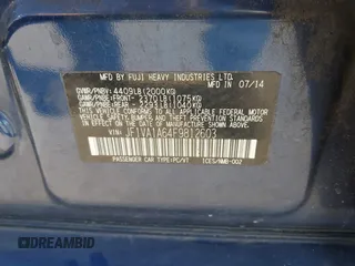 2015 Subaru WRX with VIN JF1VA1A64F9812603, listed as a IAAI auction lot 42012048 with 131,899 mi miles. Bid and sale history available at carsss.com. Image 9.