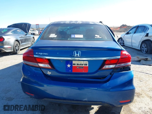 2014 Honda Civic Sedan LX with VIN 2HGFB2F57EH529579, listed as a IAAI auction lot 41732190 with 95,176 mi miles. Bid and sale history available at carsss.com. Image 16.