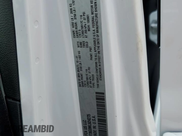 2021 Jeep Gladiator Rubicon z VIN 1C6JJTBG0ML624275, wystawiony jako Copart lot #62840275 z przebiegiem Nie podano mil oraz Szkoda całkowita • Salvage title. Historia ofert i sprzedaży dostępna na DreamBid. Obrazek 13.