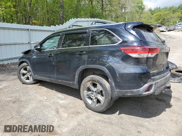 2019 Toyota Highlander Hybrid Limited with VIN 5TDDGRFH1KS053031, listed as a Copart auction lot 56865535 with 117,728 mi miles and Salvage title. Bid and sale history available at DreamBid. Image 2.